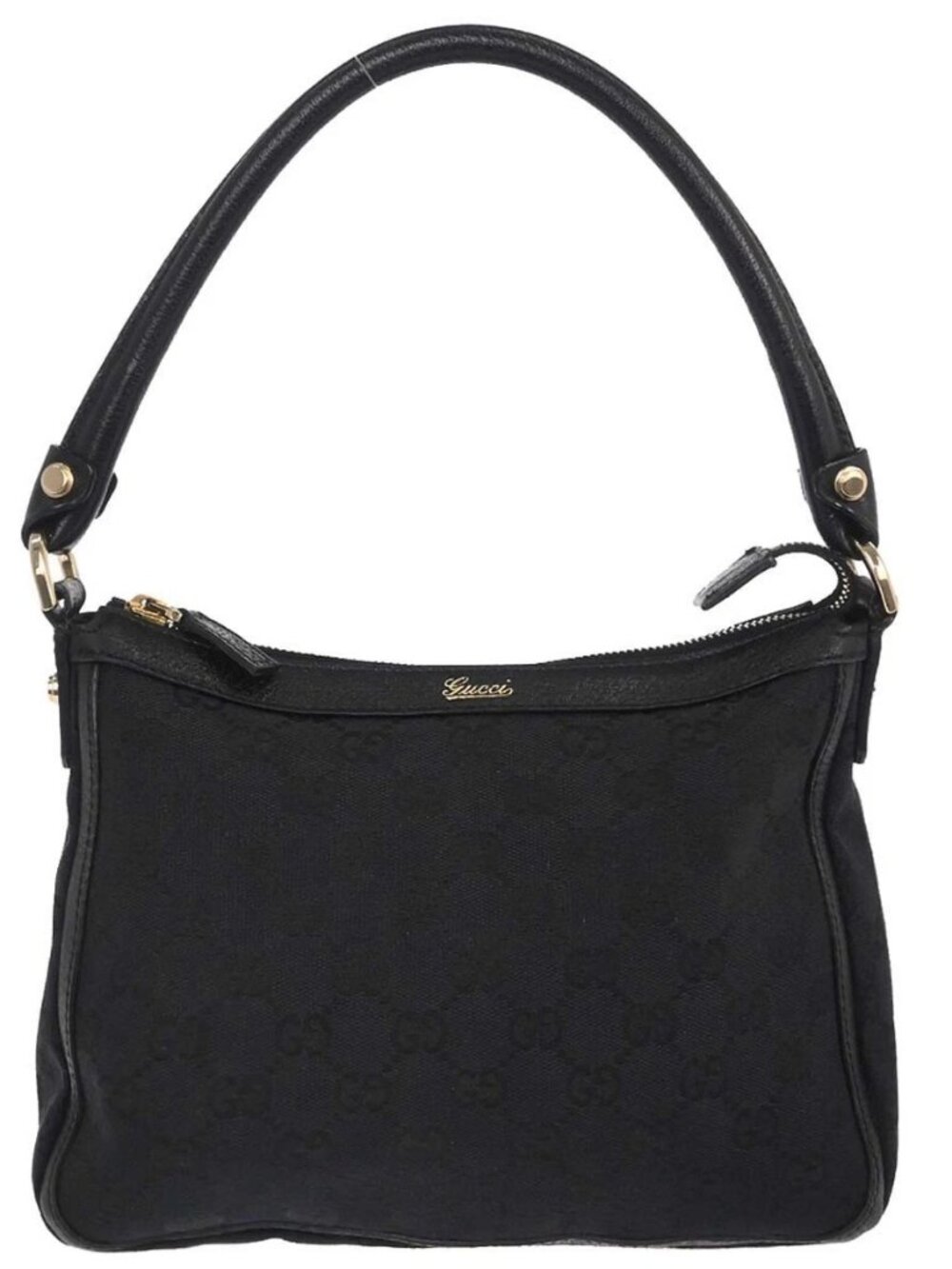 Gucci Black Canvas GG Handbag 146244 213317 196972